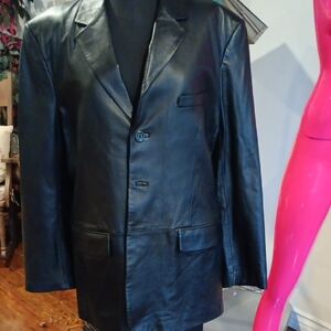 Claiborne Black Leather Blazer